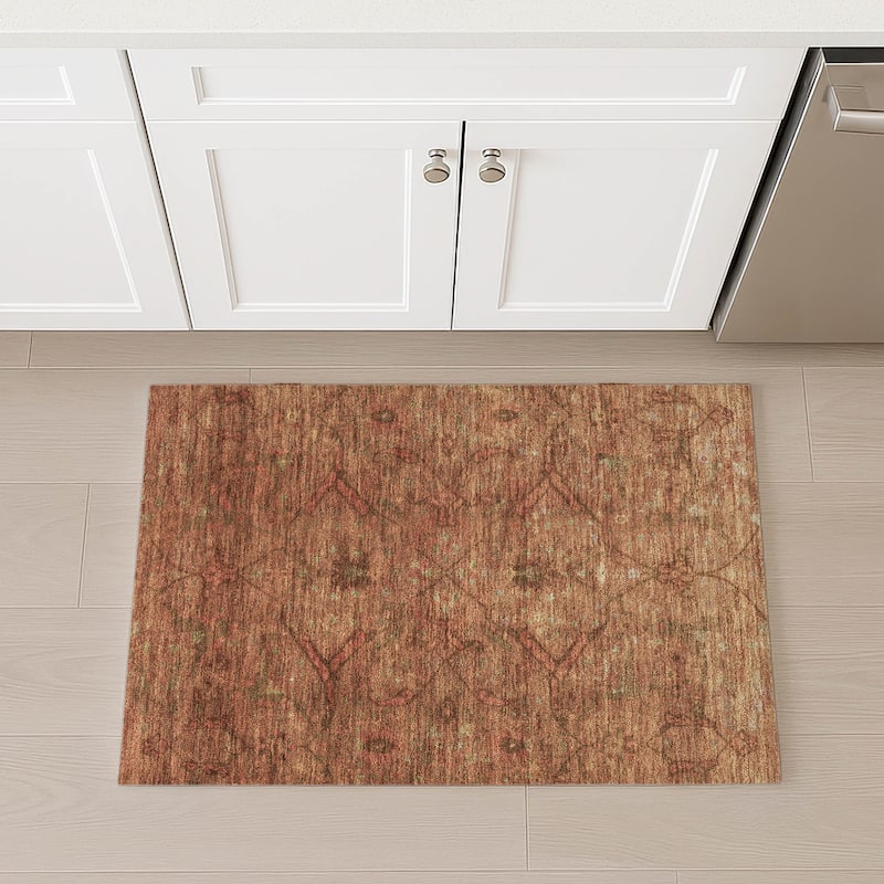 Machine Washable Indoor/ Outdoor Boho Global Chantille Rug