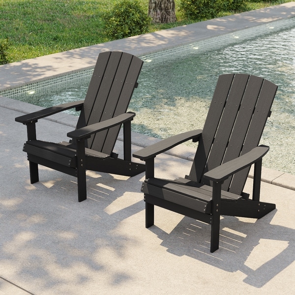 Bonosuki Patio Faux Wood Adirondack Chair Weather Resistant-Set of
