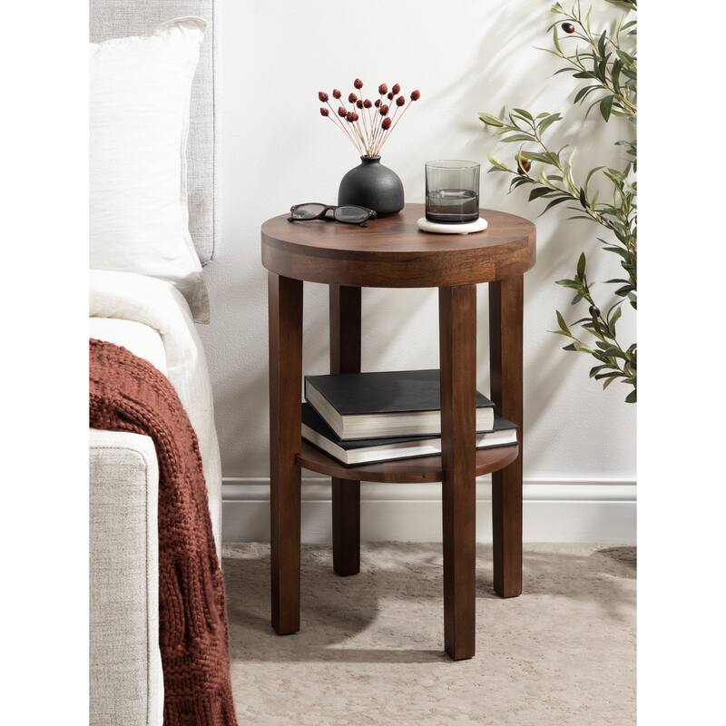 Kate and Laurel Talcott Round Wood Side Table