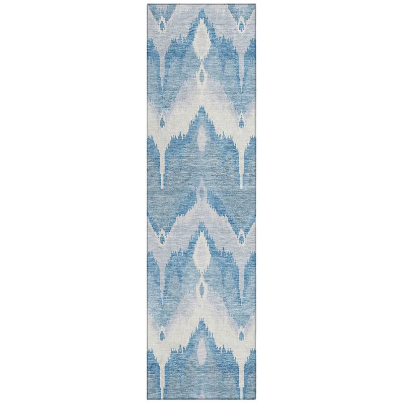 Machine Washable Indoor/ Outdoor Chantille Boho Ikat Rug