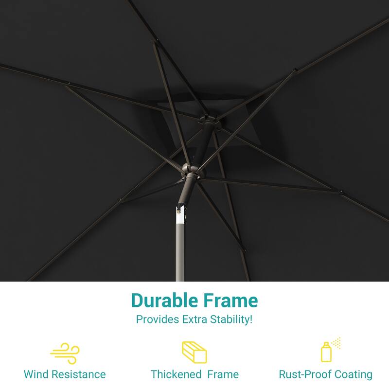 BONOSUKI 6x9FT Patio Market Umbrellas Table Umbrella with Tilt Button