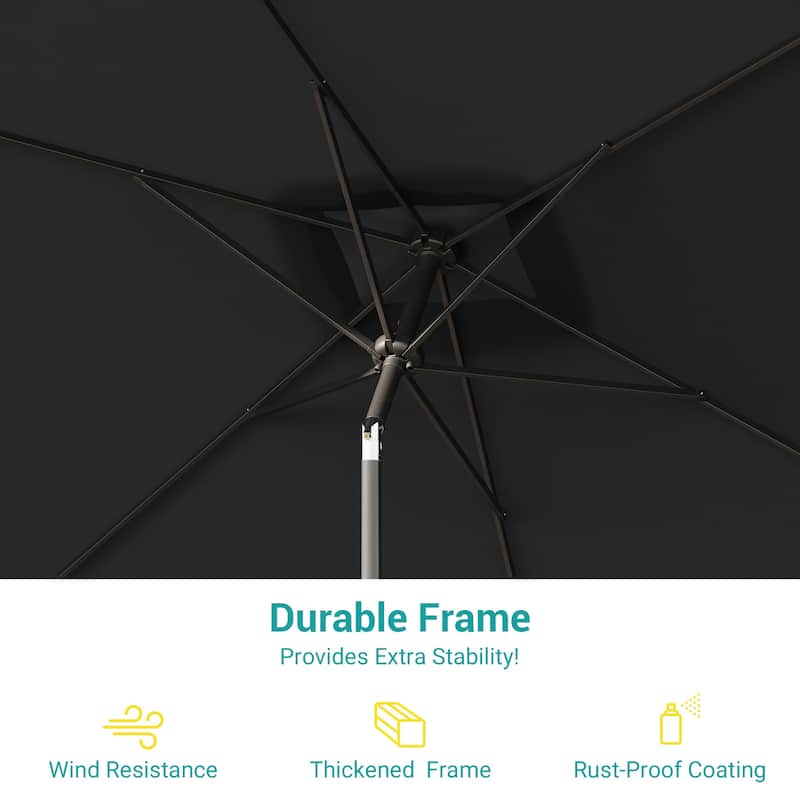 Bonosuki 10 x 6.5ft Patio Rectangular Umbrella with Tilt and Crank