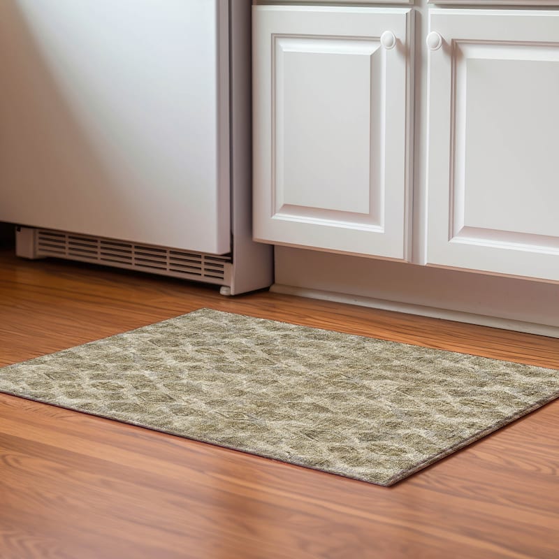 Premium Washable Super Soft Abstract Diamonds Mayfield Rug - Mocha - 1' 8" x 2' 6" - Rectangle