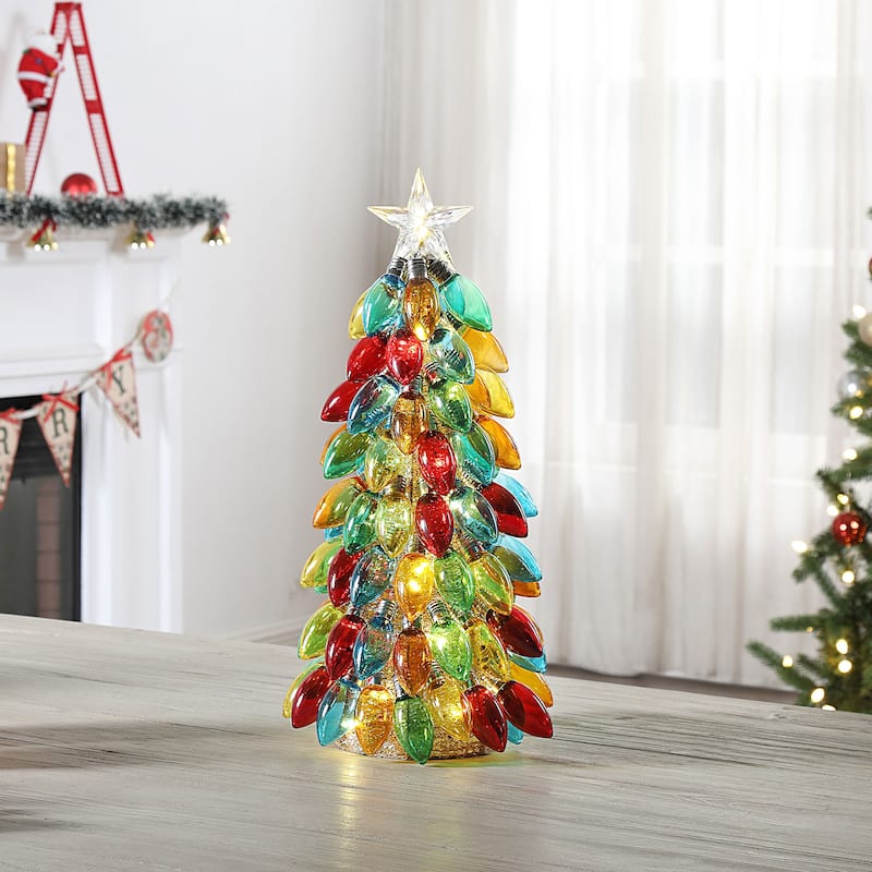18 in. Retro C9 Bulb Tree - Multi-color