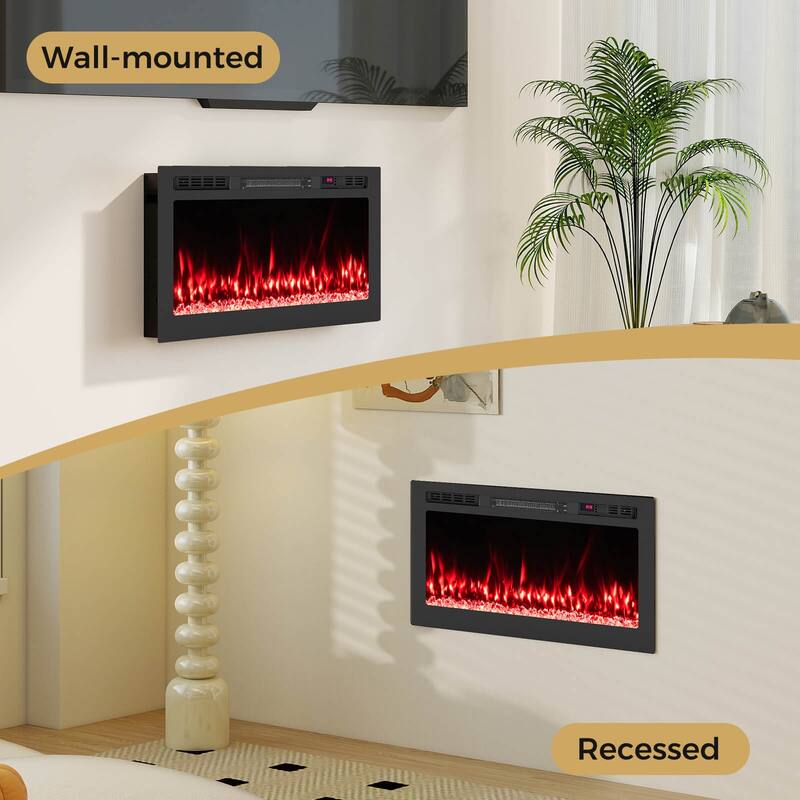 Costway 36" Smart WiFi Electric Fireplace Work with Alexa & Google - See Details