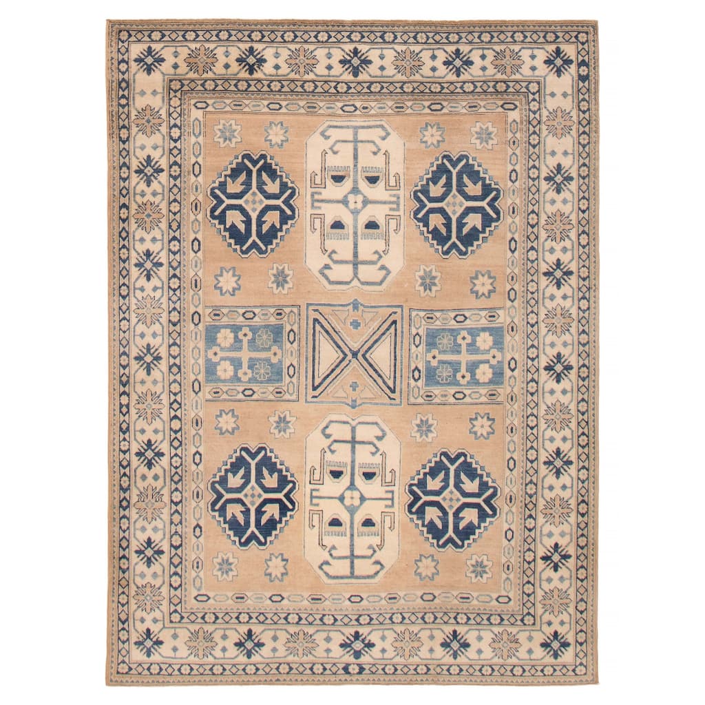 ECARPETGALLERY Hand-knotted Finest Ghazni Tan Wool Rug - 6'2 x 8'4