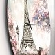 preview thumbnail 3 of 8, Designart 'Eiffel with Pink Flowers' Oversized French Country Wall CLock