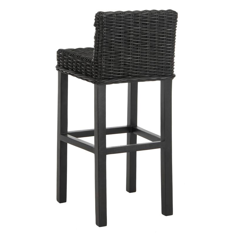SAFAVIEH 29.5-inch Cypress Black Bar Stool - 17.7" x 17.7" x 37.4"