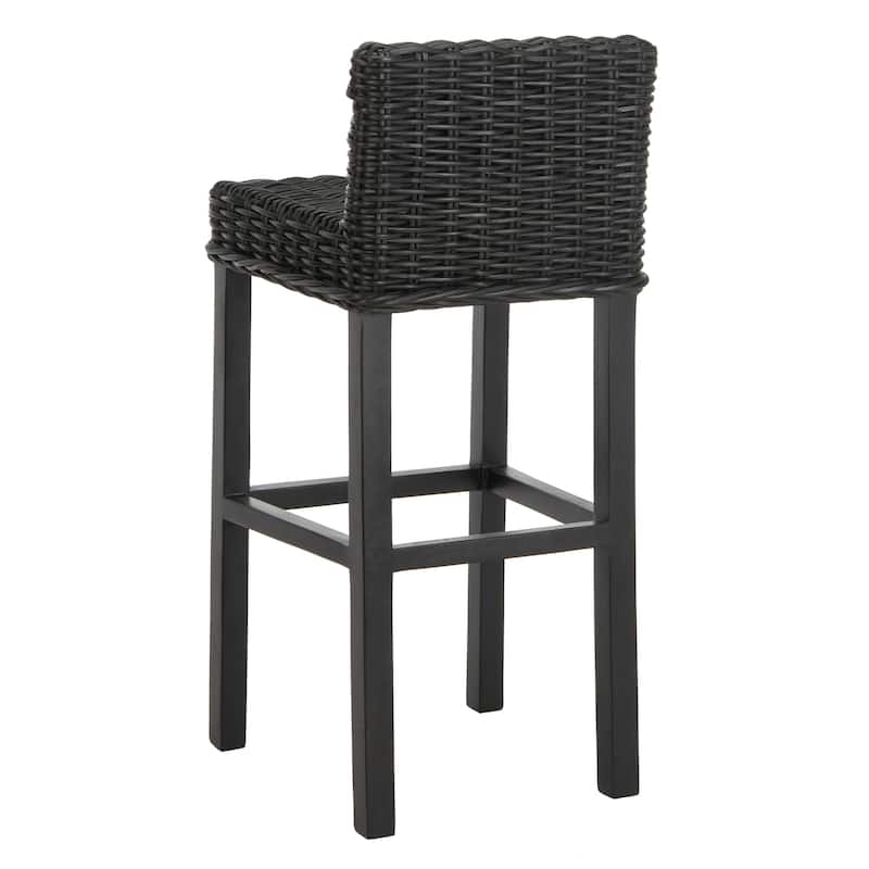 SAFAVIEH Tana -30 Inch Thomas Indoor Wicker Brown Bar Stool - 17.7" x 17.7" x 37.4" - 18Wx18Dx37H