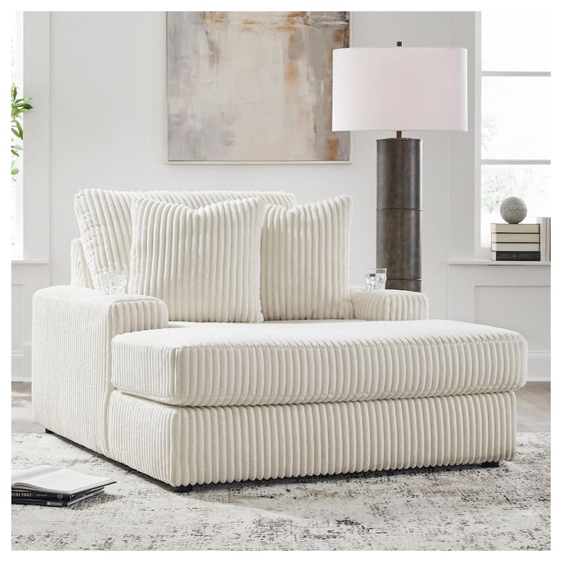 Signature Design by Ashley Lindyn Chaise - 51"W x 64"D x 40"H - Ivory