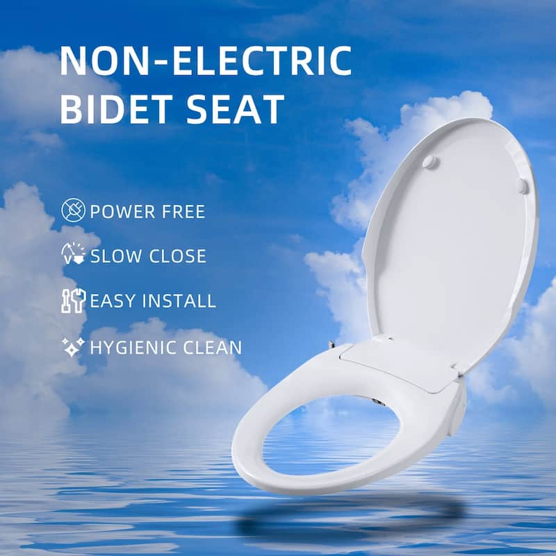 Casta Diva Elongated NonElectric Bidet Toilet Seat Slow Close White