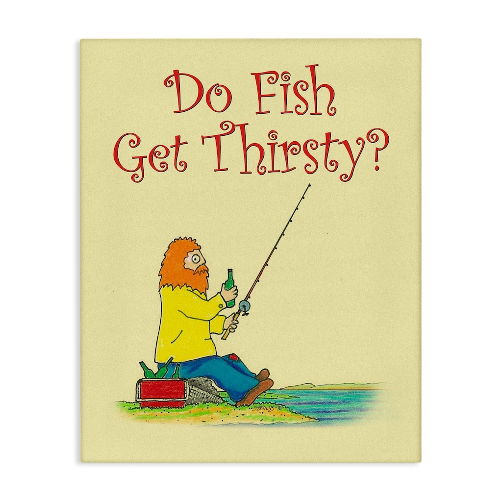 Stupell Do Fish Get Thirsty Humor Canvas Wall Art Design By Roger Straub