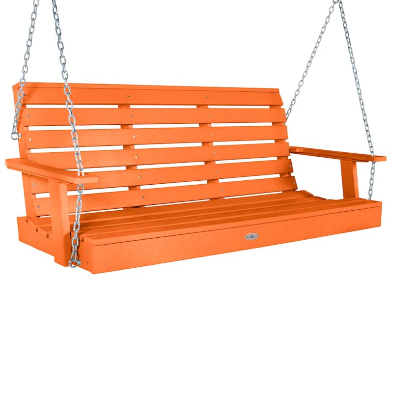 BAHIA VERDE OUTDOORS Riverside Porch Swing 5-foot - Citrus Orange