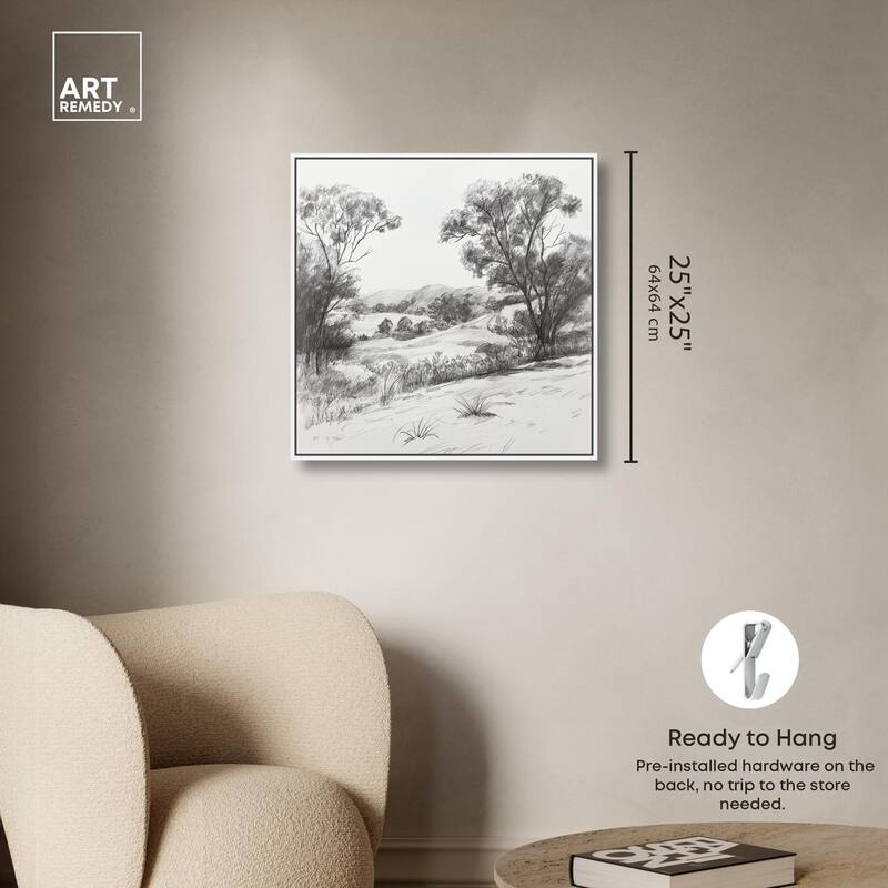 Charcoal Countryside Canvas by Art Remedy