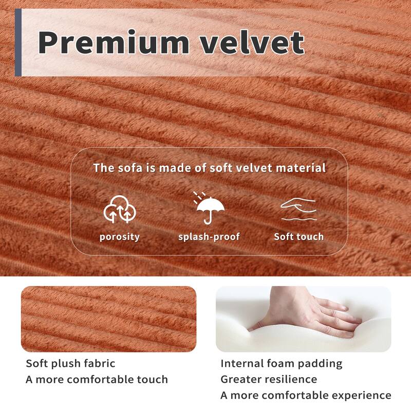 Convertible Floor Sofa Bed Boneless Corduroy Sofa, 78.7" Foldable Compressed Loveseat Lounge Sleeper 2 Seater Couches