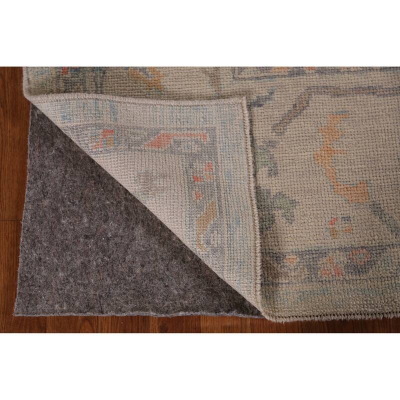 Hand Knotted Oriental 100% Wool Carpet Transitional All-Over Beige & Ivories Oushak Area Rug - 11' 4'' X 8' 4''