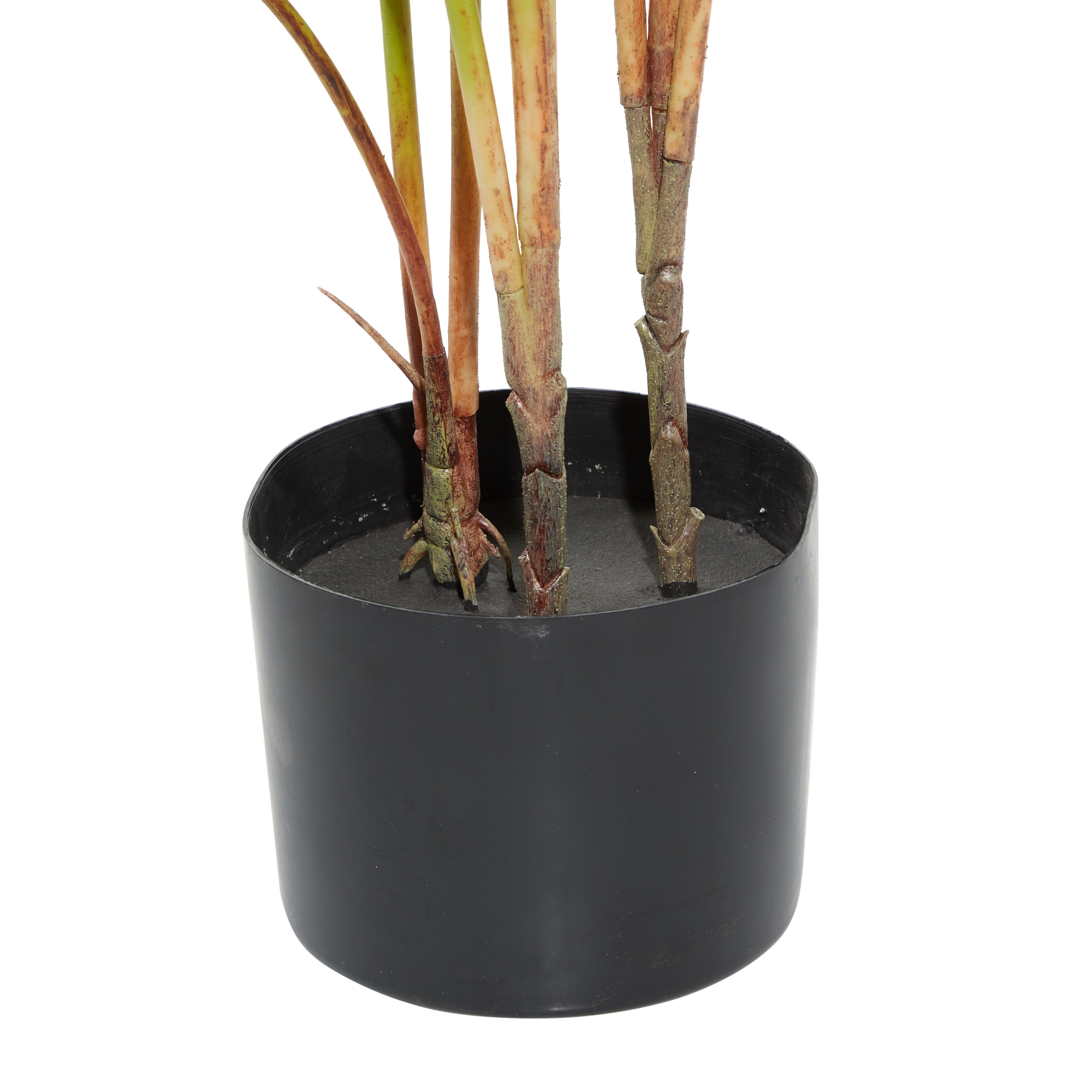 2pcs Artificial Vivid Tuberose Plant Faux Potted Plants Silk Flower w/ Black Pot 