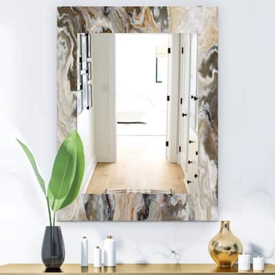 Designart 'Onyx Detail Composition' Mid-Century Mirror - Printed Wall Mirror
