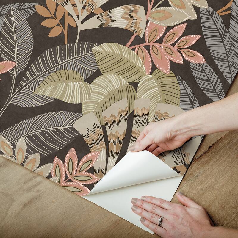 Yara Charcoal Peel and Stick Wallpaper