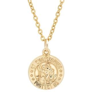 Gold saint pendant necklace clearance