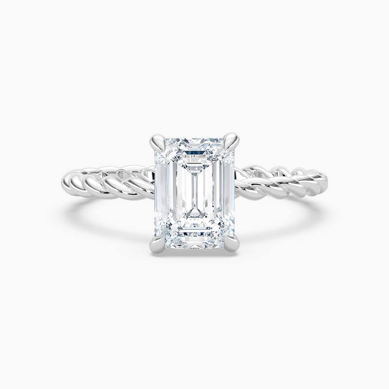 Auriya 14k Gold Lab Grown Emerald Diamond Twisted Hidden Halo Engagement Ring 1.00 to 5.00 ct. tw. (F-G, VS) - 4.5 - 2.00 carats - White