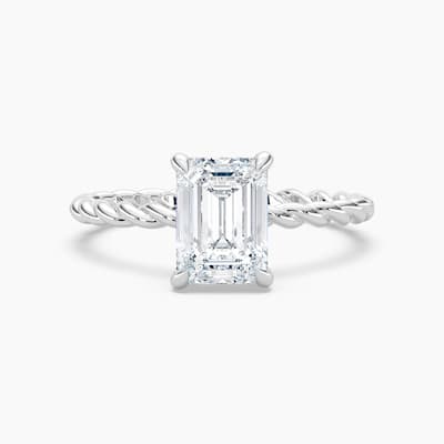 Auriya 14k Gold Lab Grown Emerald Diamond Twisted Hidden Halo Engagement Ring 1.00 to 5.00 ct. tw. (F-G, VS)