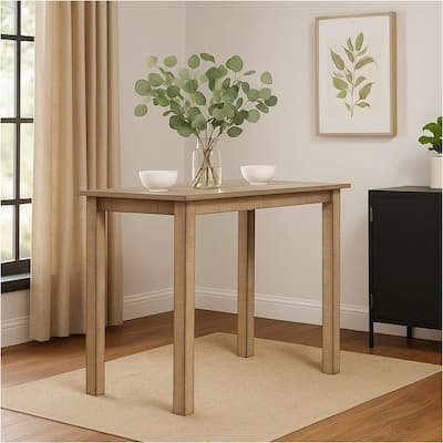 Rena Counter Table, 48 Inch Rectangular Beige Pebble Mahogany Wood