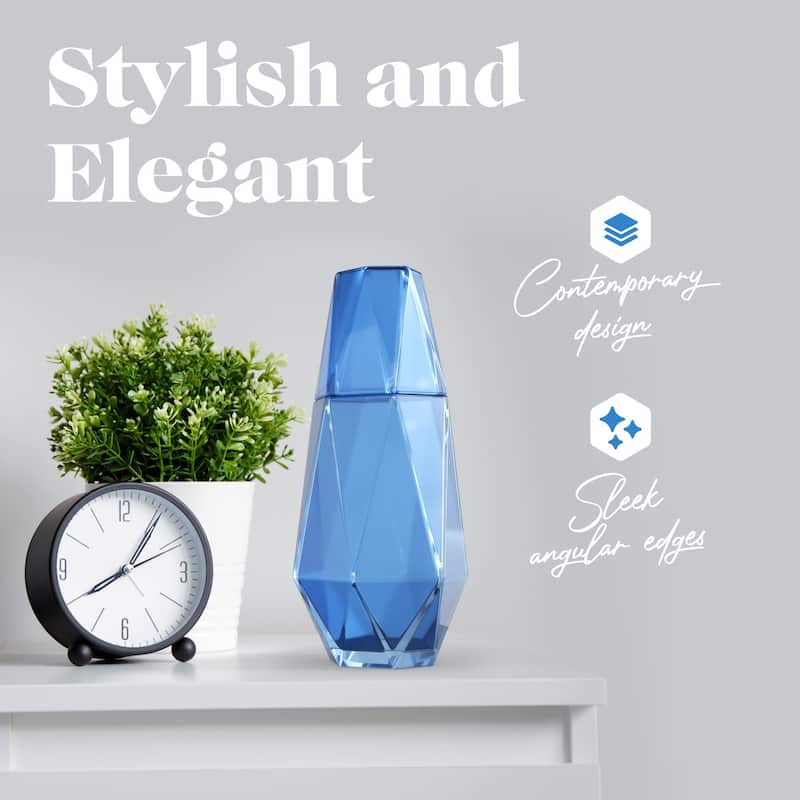 American Atelier Geometric Bedside Carafe and Tumbler Glass Lid - 37 oz.
