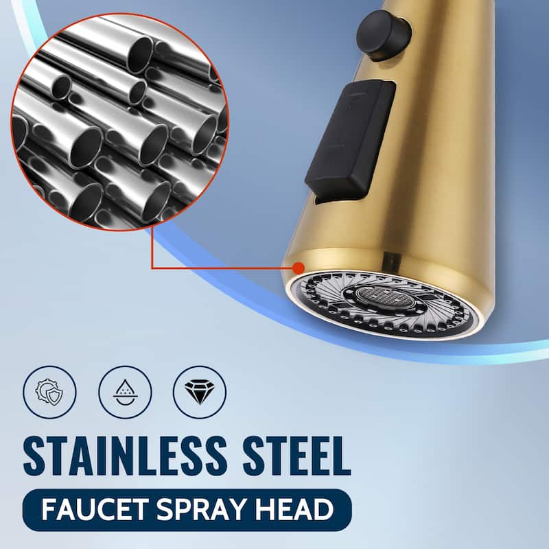 WOWOW Stainless Steel Kitchen Sprayer Head - 3 Modes with 9 Adapters