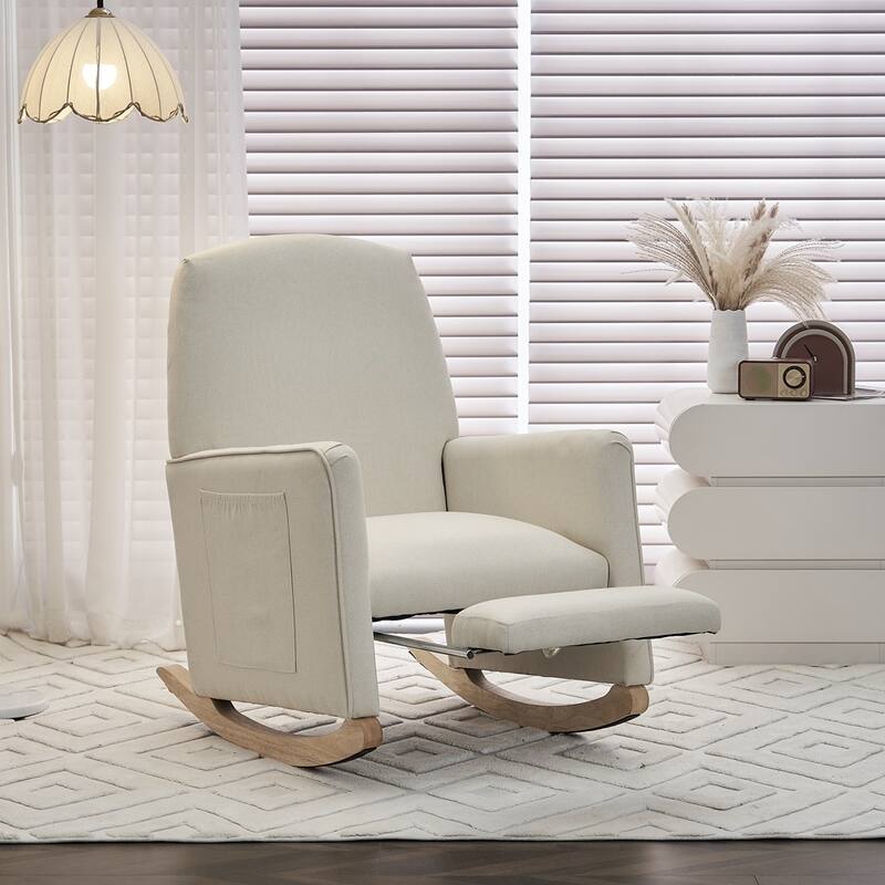 Rocking Chair With Adjustable Footrest