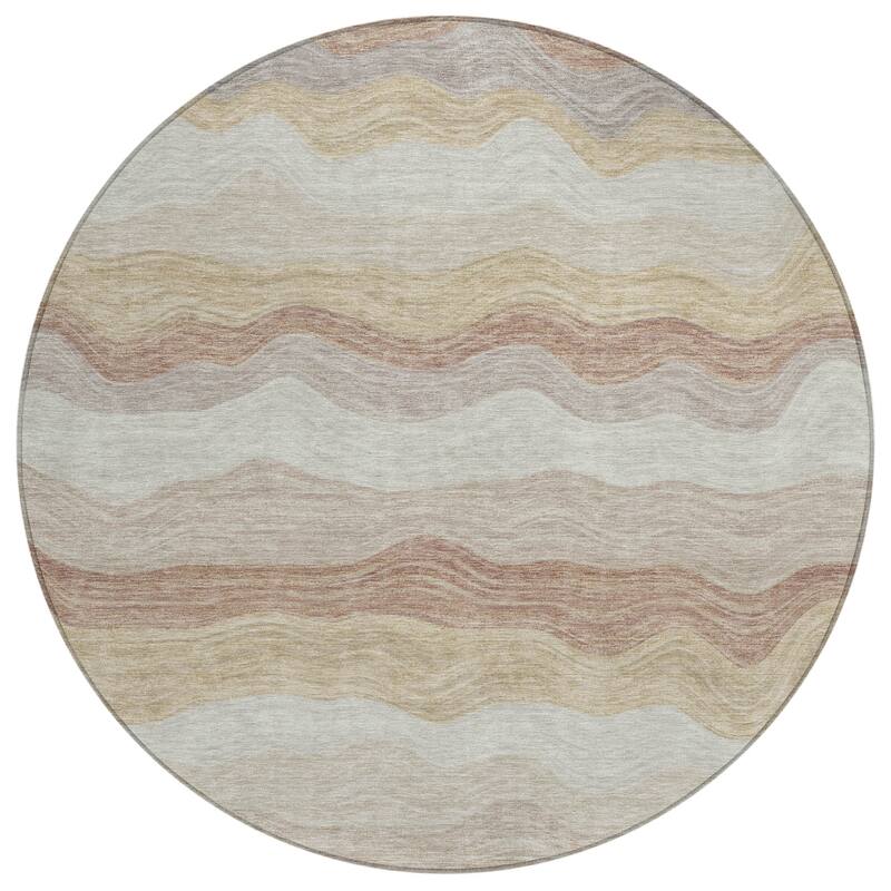 Machine Washable Indoor/ Outdoor Ombre Stripes Chantille Rug
