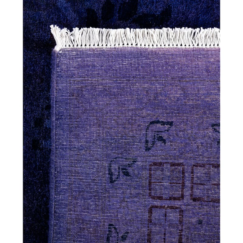 Overdyed One-of-a-Kind Hand-Knotted Area Rug - Purple - 8' 1" x 10' 1"