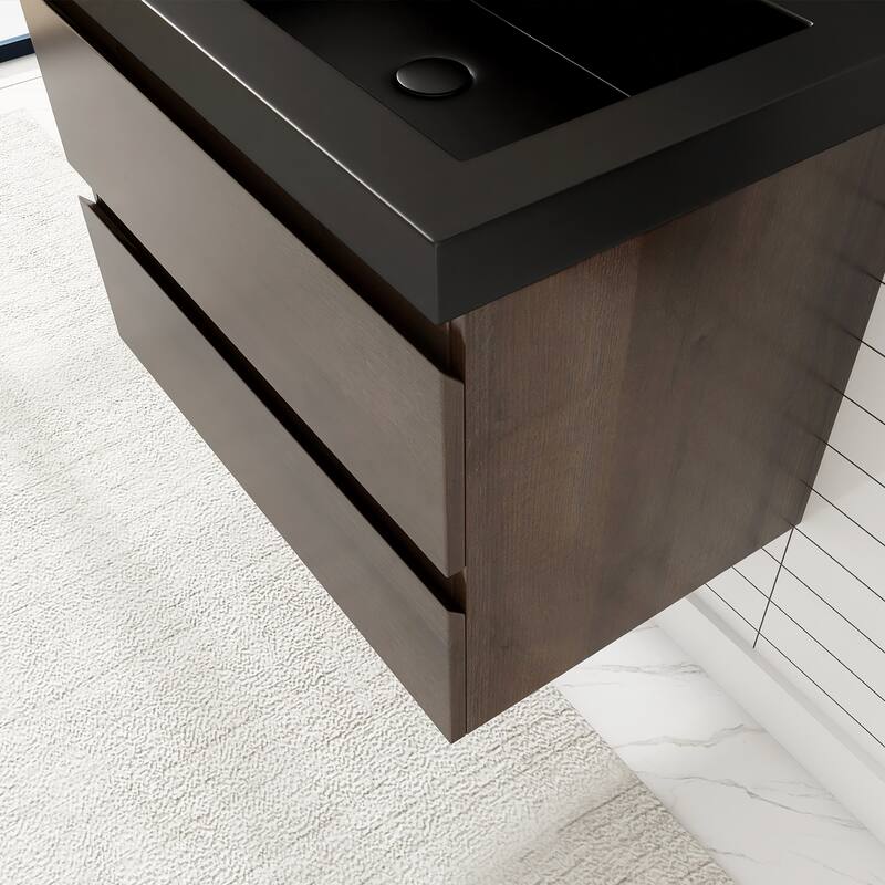 Floating Bathroom Vanity with Quartz Sand Top