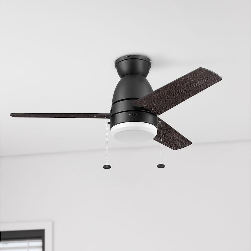 44" Prominence Home Fawn Contemporary Ceiling Fan with LED Light, Dual Finish Blades - 44 Inches