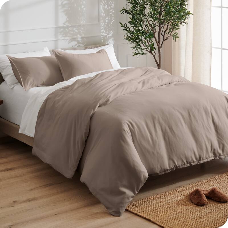 Bare Home Soft Hypoallergenic Microfiber Duvet Cover and Sham Set