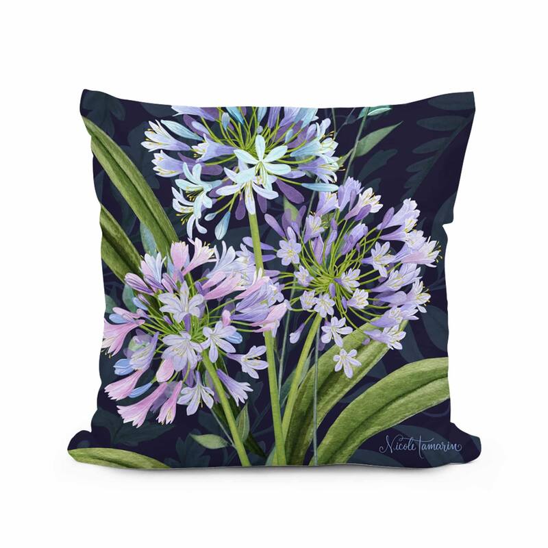 Magnolia Casual Outdoor Pillow Midnight Garden Lilies 18x18