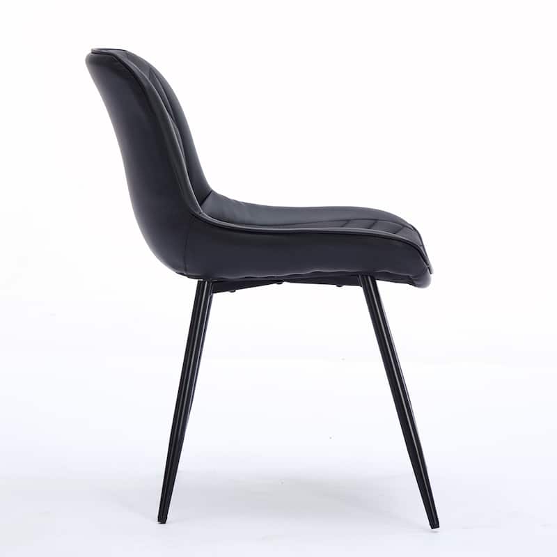 2PCS PU Wood Frame Dining Chair