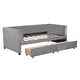 preview thumbnail 6 of 31, Twin Size Upholstered Daybed with Stripe Headboard and 2 Storage Drawers, Velvet Daybed Sofa Bed for Teens Bedroom