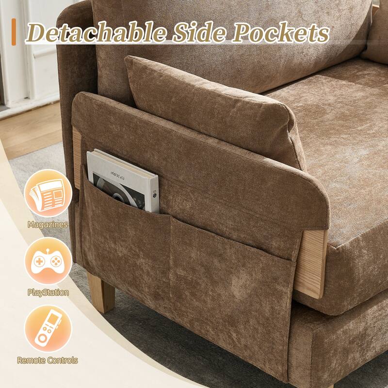 Foldable Sofa Bed Recliner, 3-In-1 Convertible Sleeper, Suitable For Small Spaces, With Three Pillows