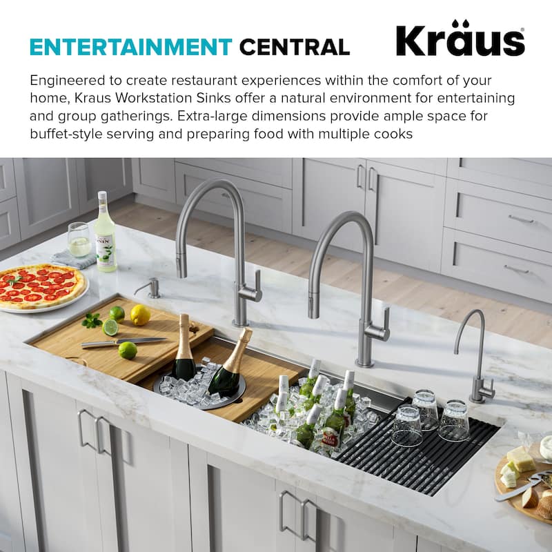 Kraus Kore 57" Undermount Single Bowl Kitchen Sink with Accessories