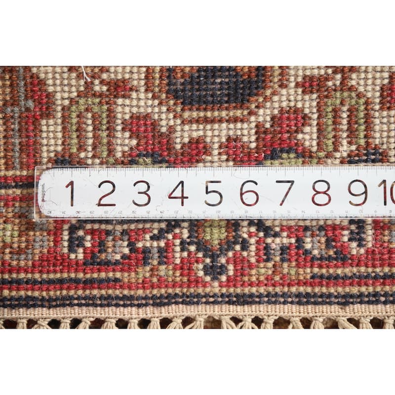 Hand Knotted Oriental 100% Wool Carpet Traditional Medallion Navy Blue & Blues Heriz (serapi) Area Rug - 3' 0'' X 2' 0''