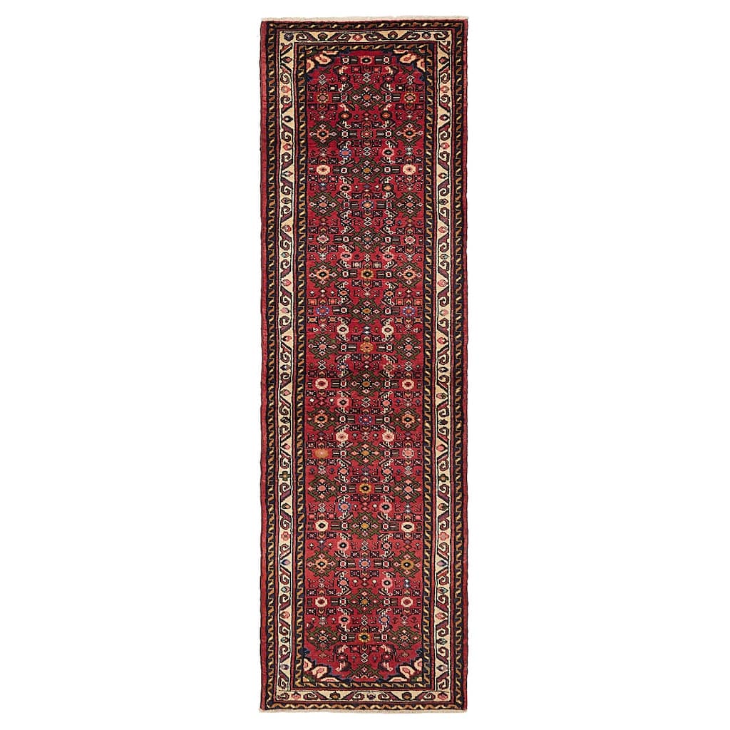 ECARPETGALLERY Hand-knotted Andelz Red Wool Rug - 2'8 x 9'6