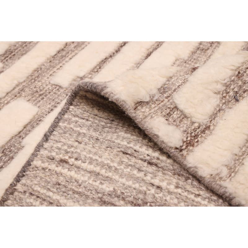 ECARPETGALLERY Hand-knotted Looma Cream Wool Rug - 7'11 x 10'3