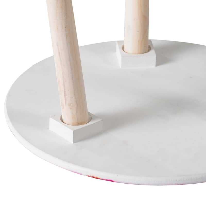 GDFStudio - S/2 Nature-Inspired Side Tables with Painted Cherry Blossom Tops - 21.7"