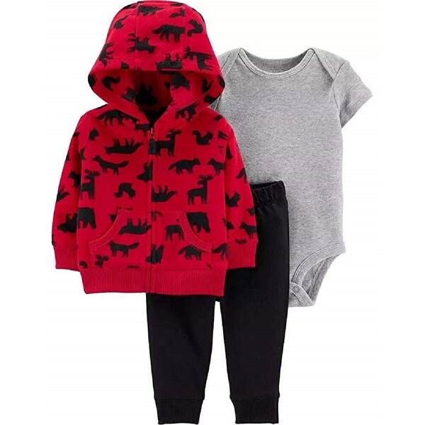 Shop Carter S Baby Boys Hooded Cardigan Sets Red Woodland 6