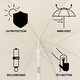 preview thumbnail 4 of 18, Horizon Coastal Scalloped Edge Beach Umbrella with Fringe, Push-Button Tilt, UV 50 Outdoor Canopy and Portable Carry Bag