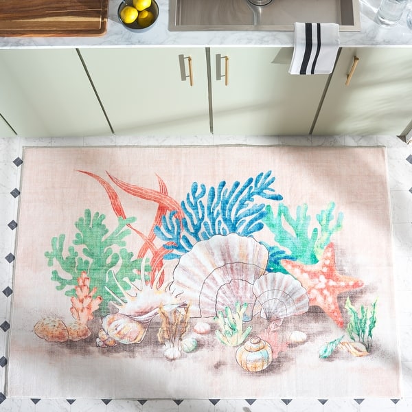 slide 2 of 6, SAFAVIEH Door and Kitchen Mat Taru Machine Washable & Slip Resistant Rug