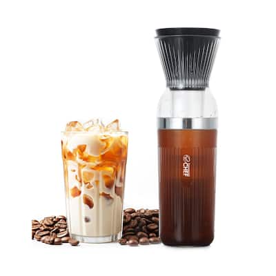 Commercial Chef Quick Cold Brew Coffee Maker, Battery Powered Coffee Maker with Fast Extraction - 10.98’’ X 3.39dia