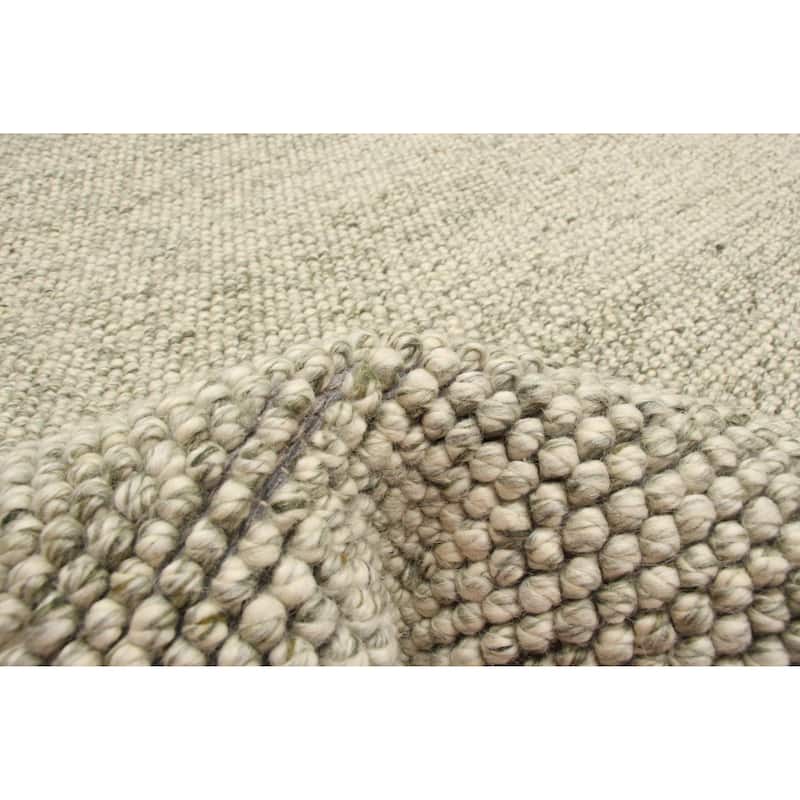 ECARPETGALLERY Hand Tufted Sienna Light Olive Green Wool Rug - 5'6 x 7'8