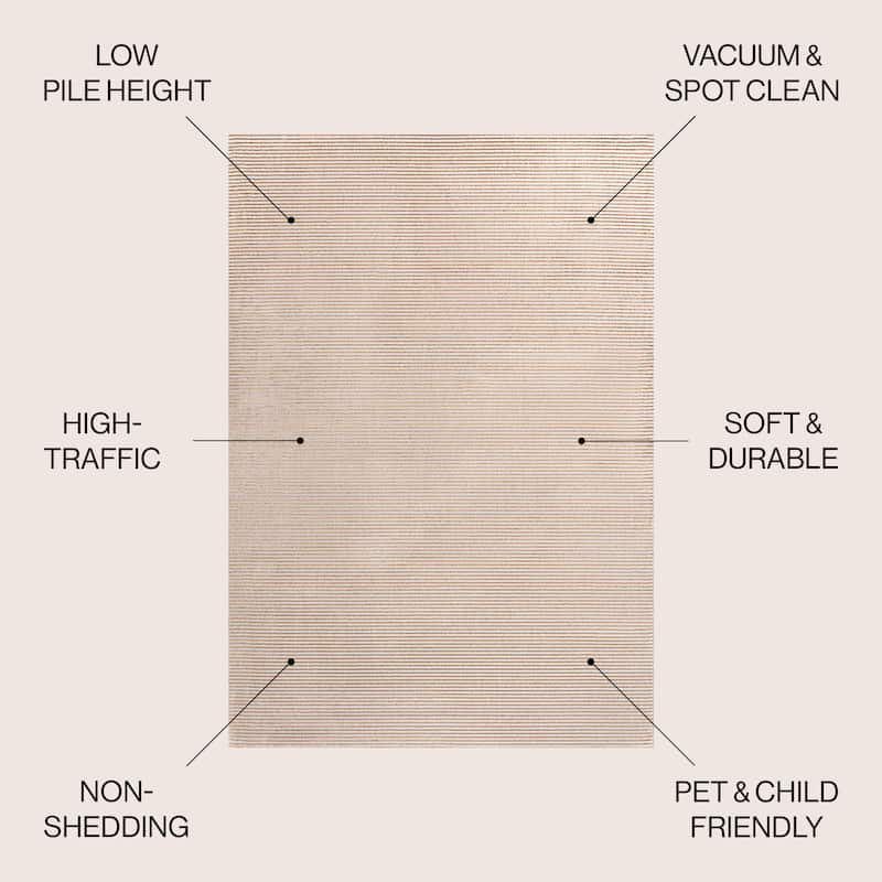 JONATHAN Y Athens Modern Minimalist Pinstripe High-Low Rug